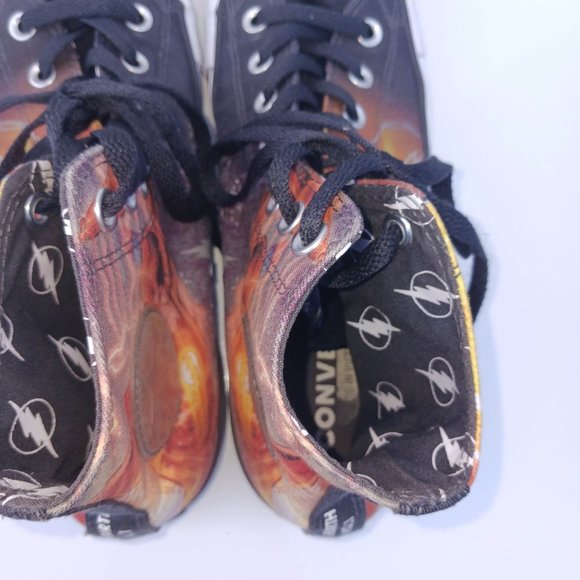 Converse Flash Men's Size 7 Black Red White High Cut Laced Shoes - Picture 8 of 15